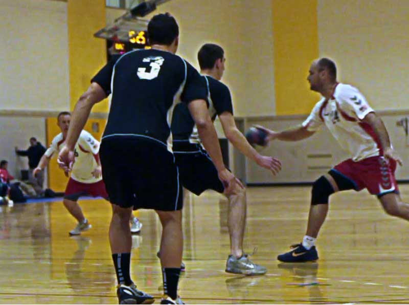 Bojan attacks a West Point player on the dribble
