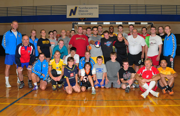 All handball rookies and volunteers pose together
